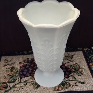 $15 Add On E.O. Brody White Milk Glass Vase